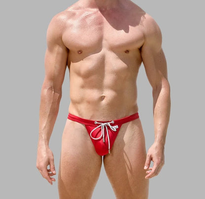 Drawstring Lace-up Thong Swimsuit