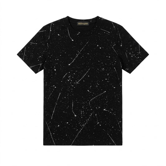Light Luxury Old Glitter Black T-Shirt