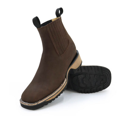 Brown Zeus Leather Botin - 3D Sole Composite Toe