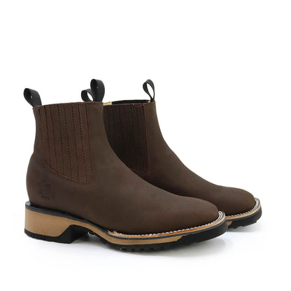 Brown Zeus Leather Botin - 3D Sole Composite Toe