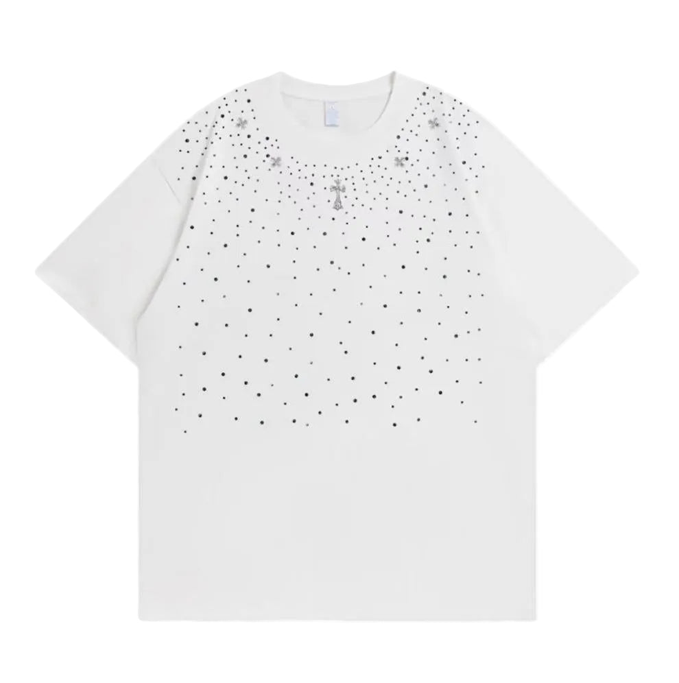 Midasgaze Crystal-Embellished Cross Tee