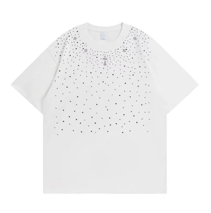 Midasgaze Crystal-Embellished Cross Tee