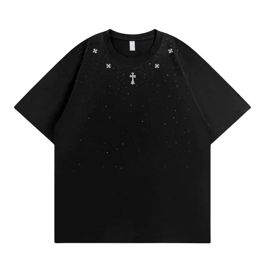 Midasgaze Crystal-Embellished Cross Tee