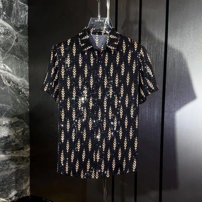 Summer Ice Silk Wheat Ear Glitter Tee