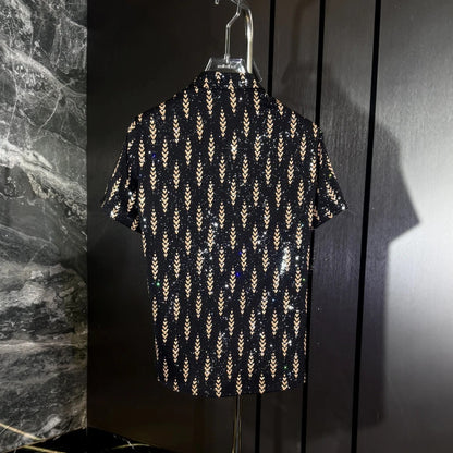 Summer Ice Silk Wheat Ear Glitter Tee