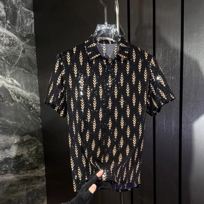 Summer Ice Silk Wheat Ear Glitter Tee