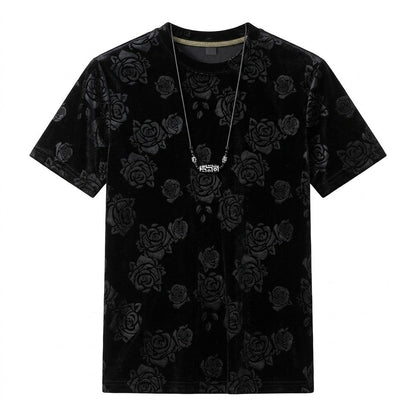 Cool Black Rose Jacquard T-shirt