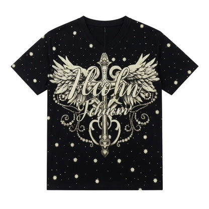 Fashion Crystal-Waterfall Wing T-Shirts