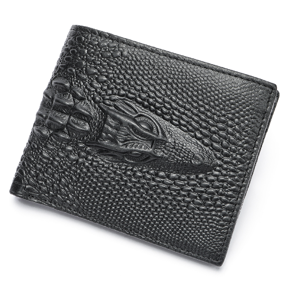 Crocodile Print Men's Leather Business Wallet