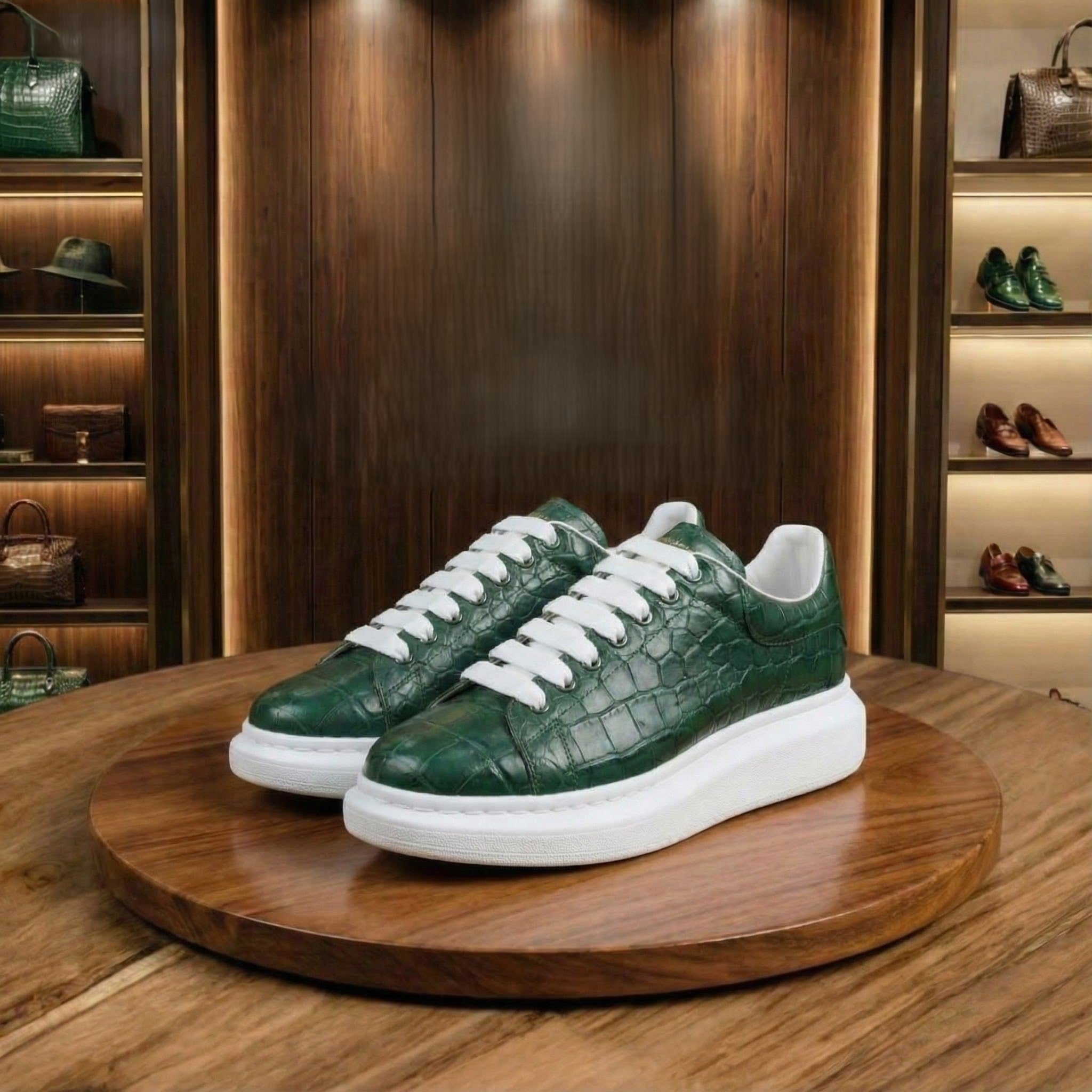 Green Alligator Sneakers