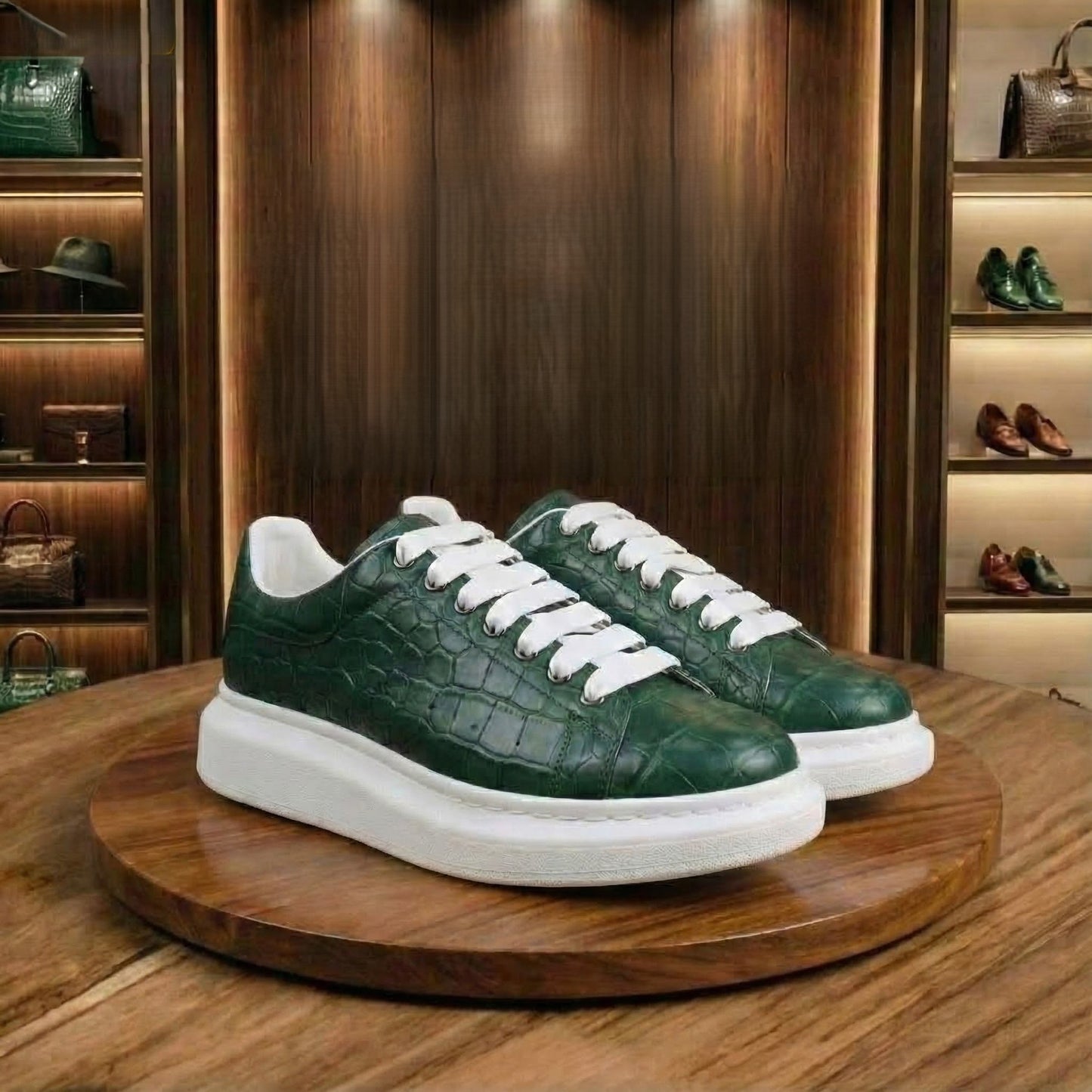 Green Alligator Sneakers